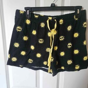 Macy's Black and Yellow Sun Pattern High Waist Shorts